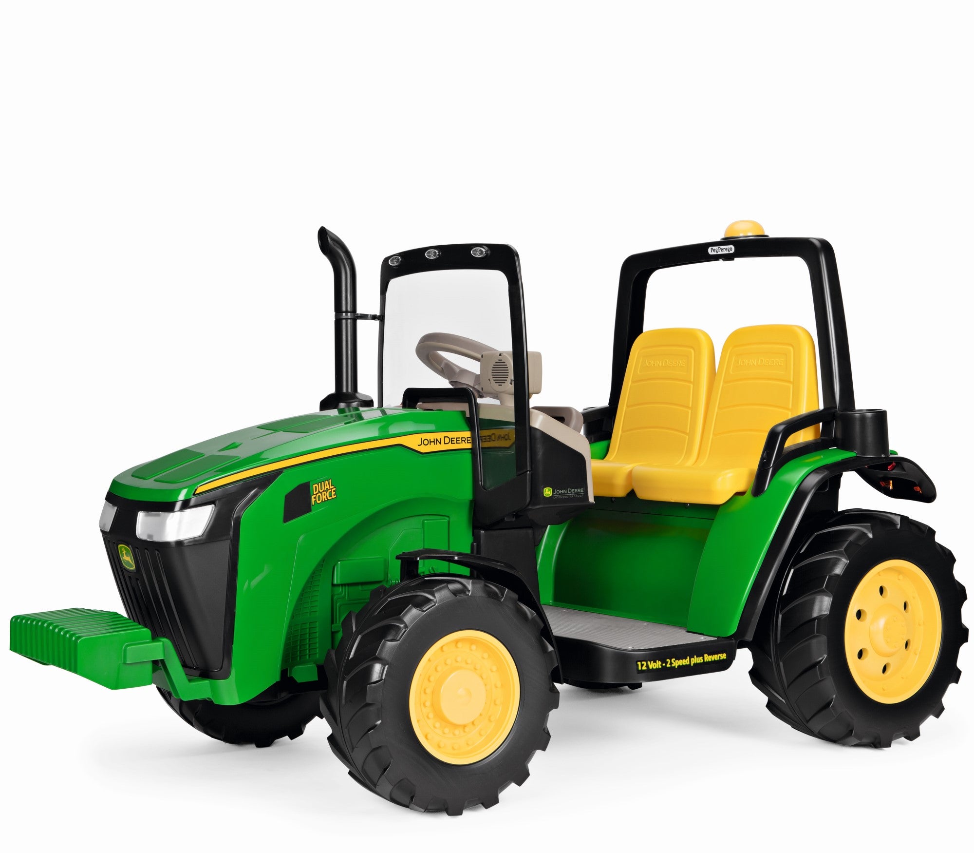 12V PEG PEREGO John Deere Dual Force Elektro Kindertraktor Zweisitzer