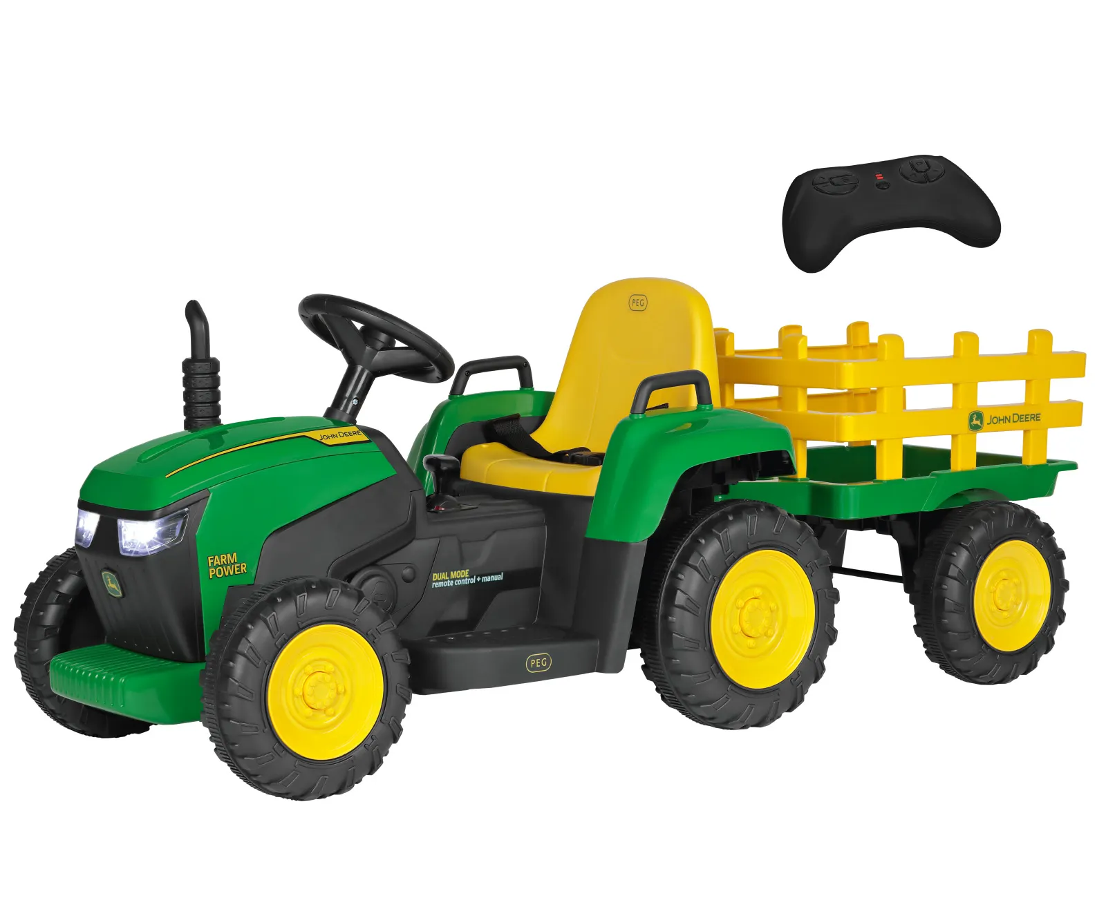 12V PEG PEREGO John Deere Farm Power Elektro Kindertraktor mit Fernbedienung und Lithiumbatterie